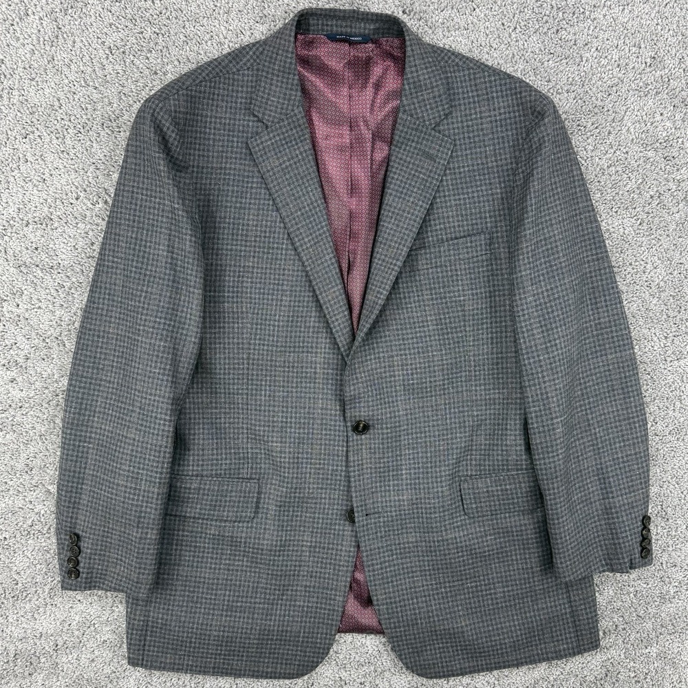Ralph Ralph Lauren Blazer Men's 44R Gingham Check Wool Silk Linen Old Money